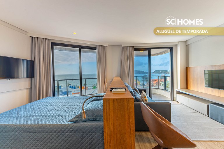 Loft confortable con vista al mar, condominio con piscina