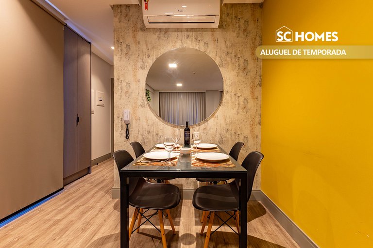 Loft confortable con vista al mar, condominio con piscina