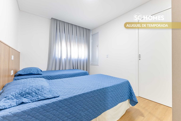 Apto 2 suites a poucos passos da av. principal.