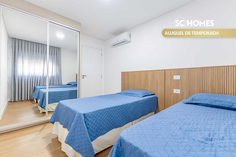 Apto 2 suites a poucos passos da av. principal.