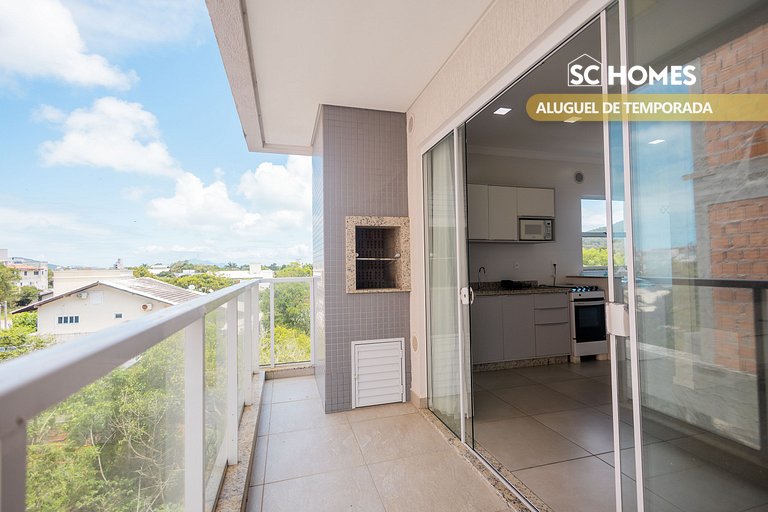 Apto c/ ar e churrasqueira, 350m da Praia Mariscal