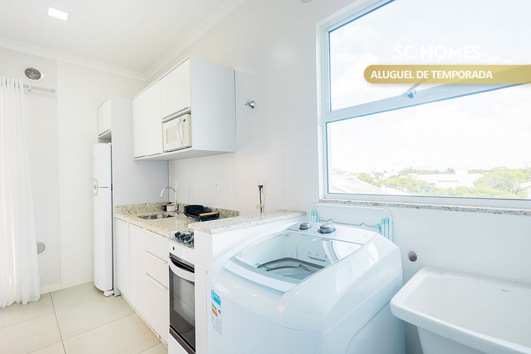 Apto c/ ar e churrasqueira, 350m da Praia Mariscal